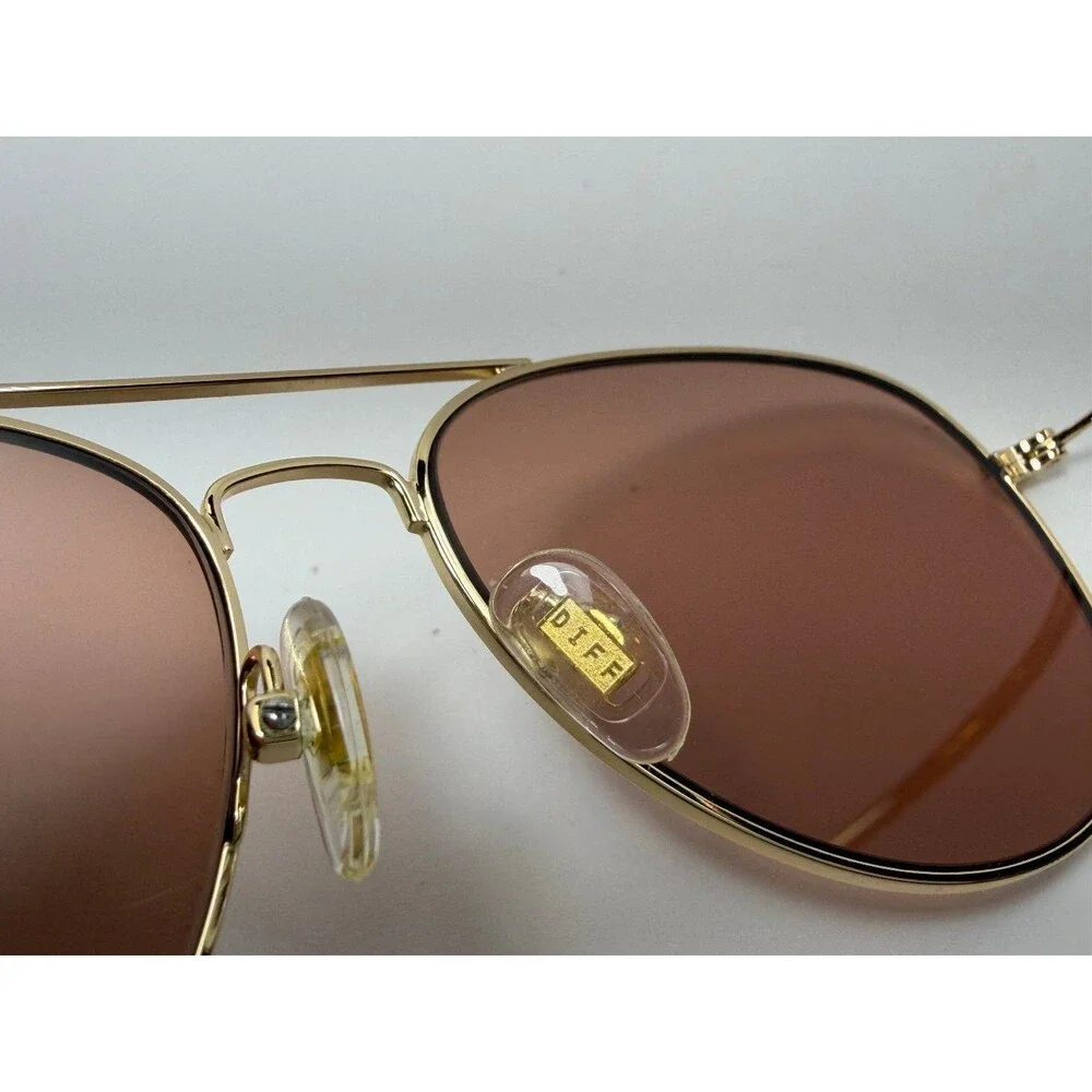DIFF Cruz GD-PP06 Sunglasses Women's Gold Brown Aviator UV Protection Fashion